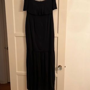 Black strapless gown